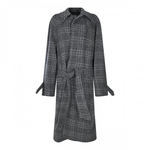 GREY WOOL RAGLAN COAT