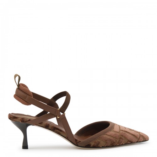BROWN LEATHER COLIBRI' LITE PUMPS