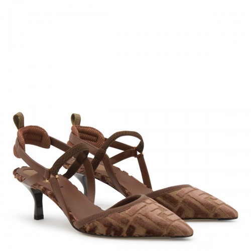 BROWN LEATHER COLIBRI' LITE PUMPS