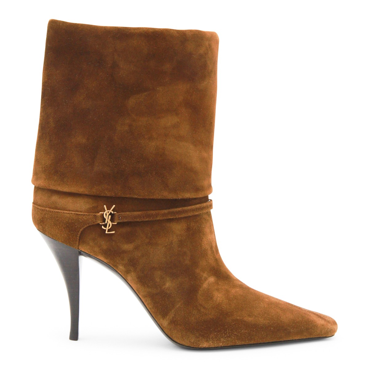 BROWN LEATHER VICKY 90 BOOTS