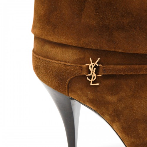 BROWN LEATHER VICKY 90 BOOTS
