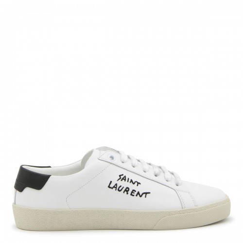 WHITE AND BLACK LEATHER SL/06 SIGNATURE SNEAKERS