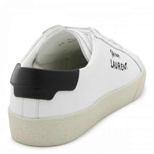 WHITE AND BLACK LEATHER SL/06 SIGNATURE SNEAKERS