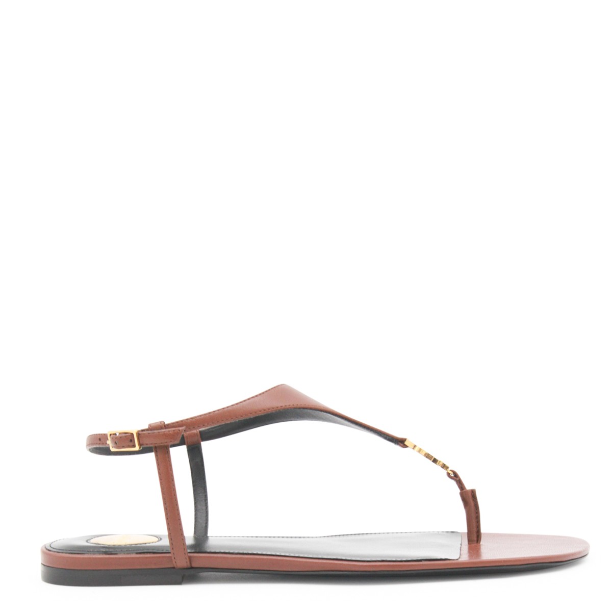 BROWN LEATHER CASSANDRE FLATS