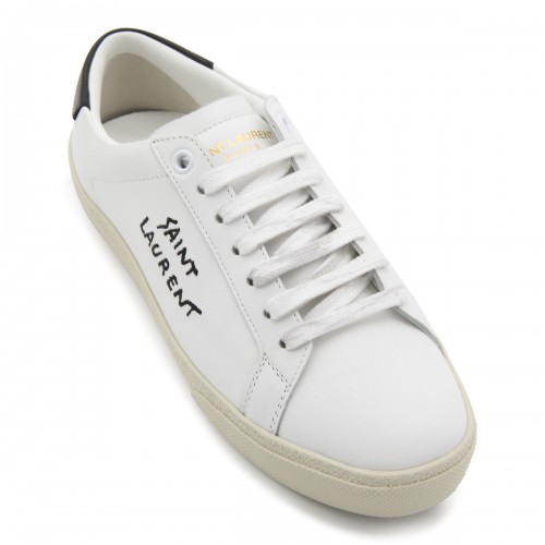 WHITE AND BLACK LEATHER SL/06 SIGNATURE SNEAKERS