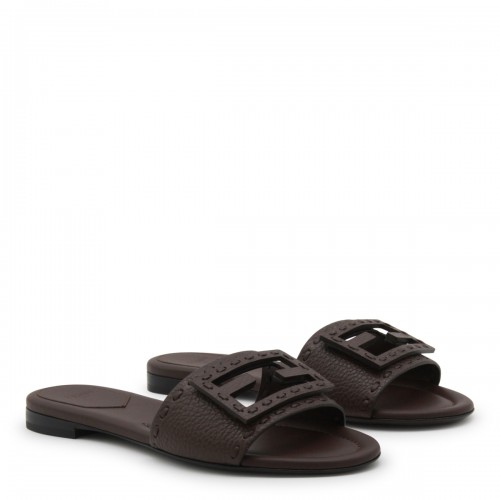 DARK BROWN LEATHER FLATS