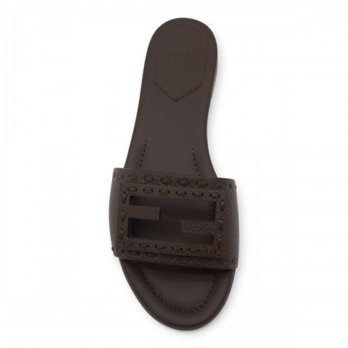 DARK BROWN LEATHER FLATS