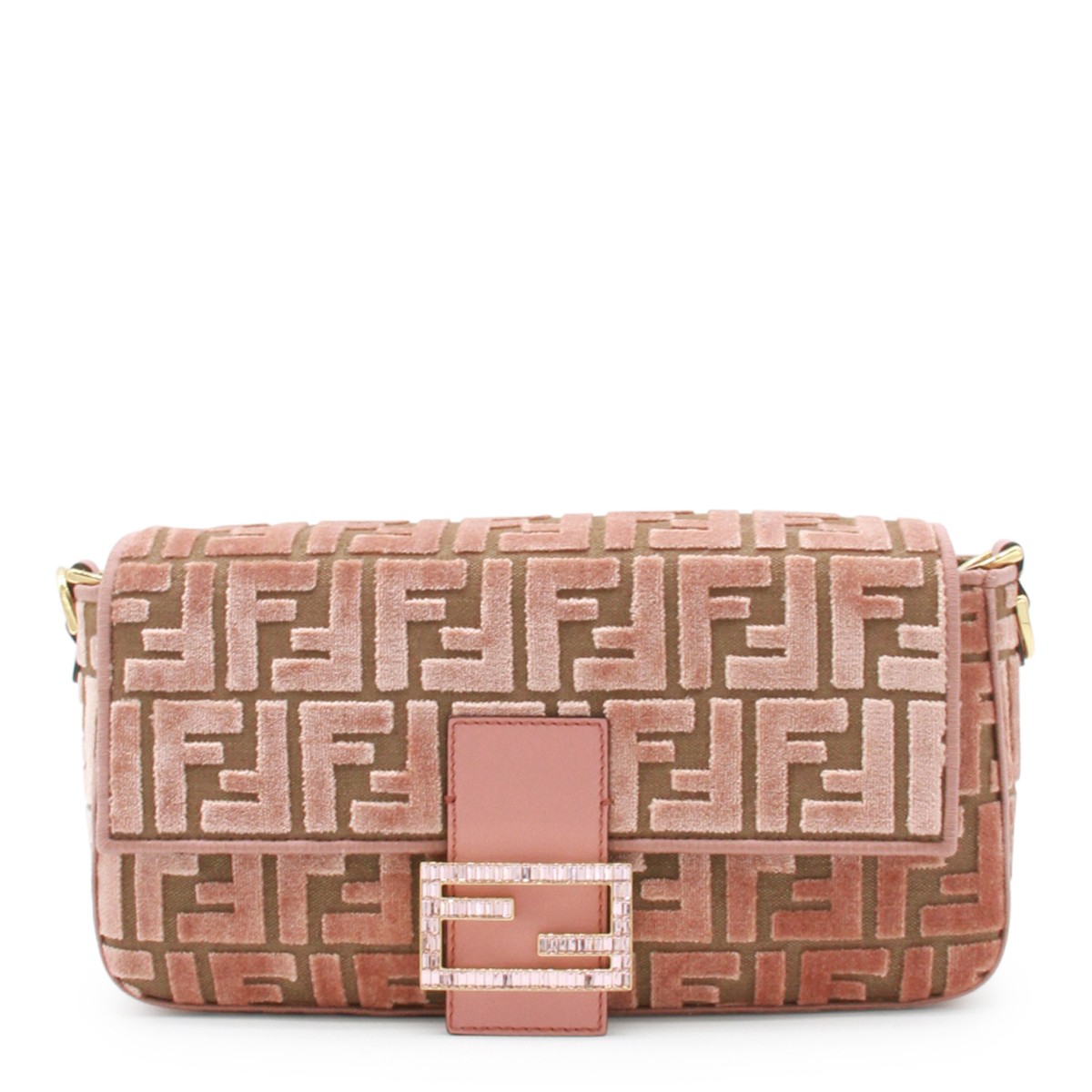 PINK LEATHER BAGUETTE SHOULDER BAG