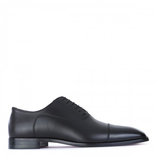 BLACK LEATHER GREGGORY LACE UP SHOES