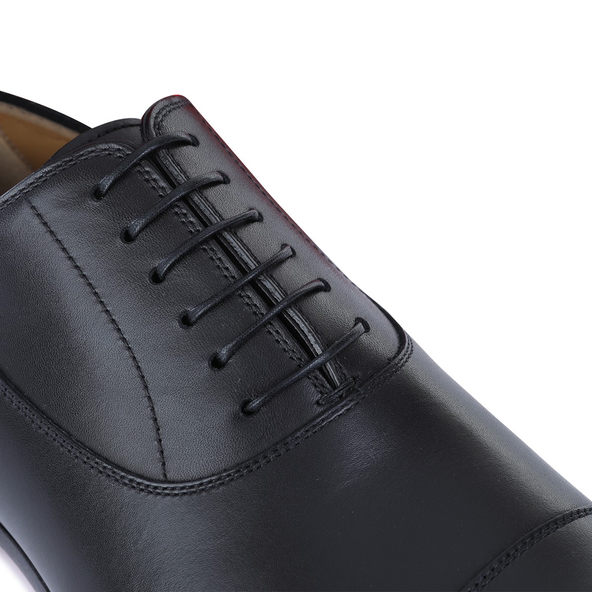 BLACK LEATHER GREGGORY LACE UP SHOES