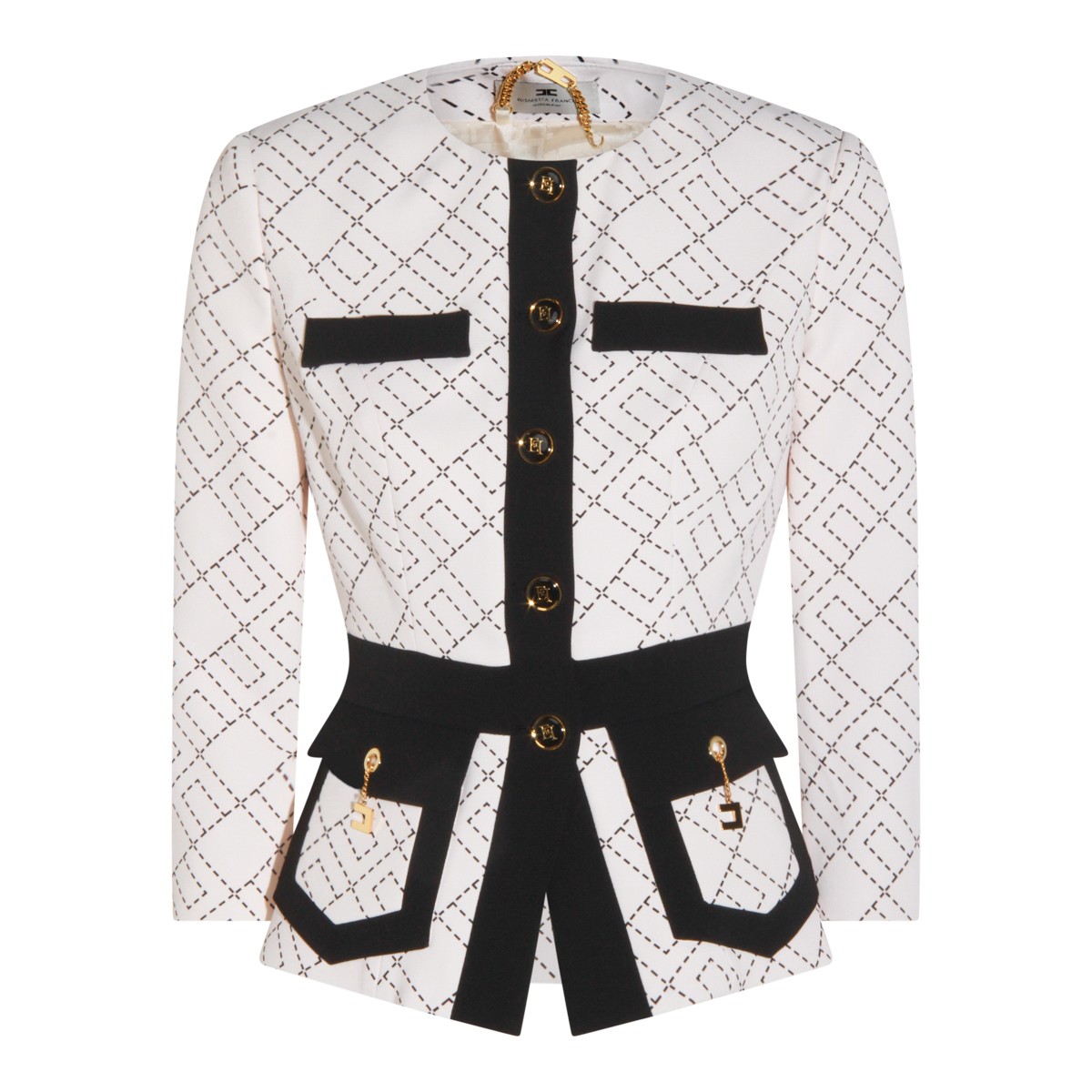 WHITE AND BLACK BLAZER