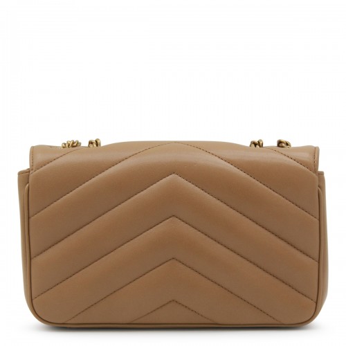 BROWN LEATHER LOULOU SMALL TOP HANDLE BAG