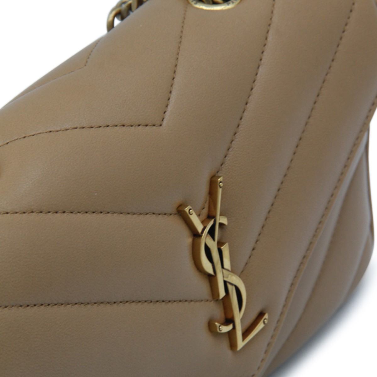 BROWN LEATHER LOULOU SMALL TOP HANDLE...