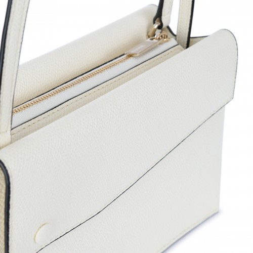 WHITE LEATHER TRIO CROSSBODY BAG