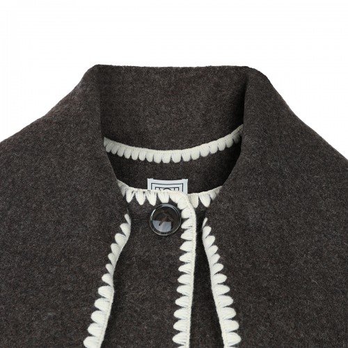 DARK BROWN WOOL COAT