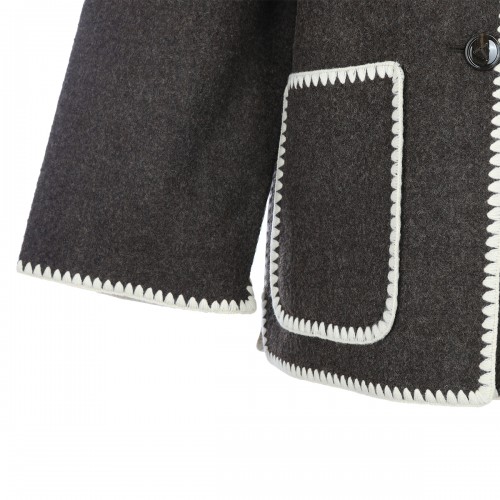 DARK BROWN WOOL COAT