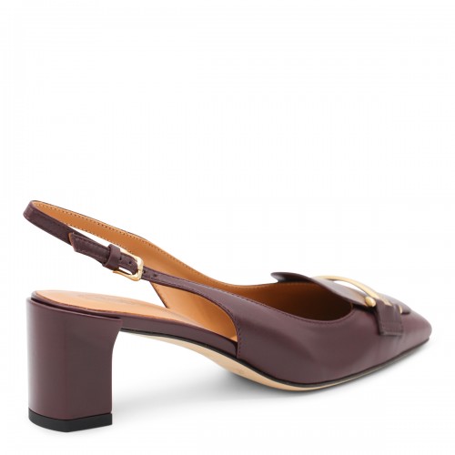 PURPLE LEATHER PUMPS