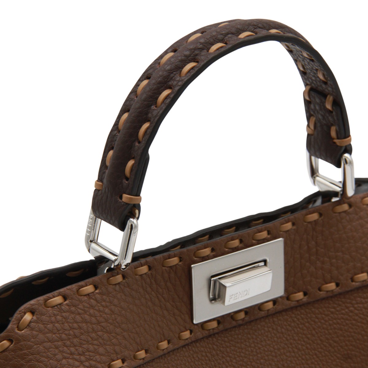 BROWN LEATHER PEEKABOO ISEEU SMALL...