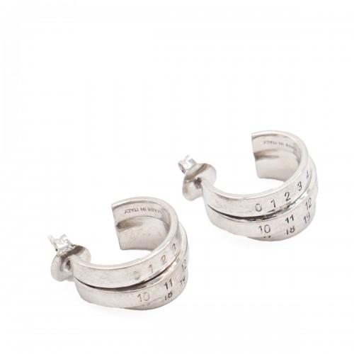 SILVER METAL PALLADIO EARRINGS