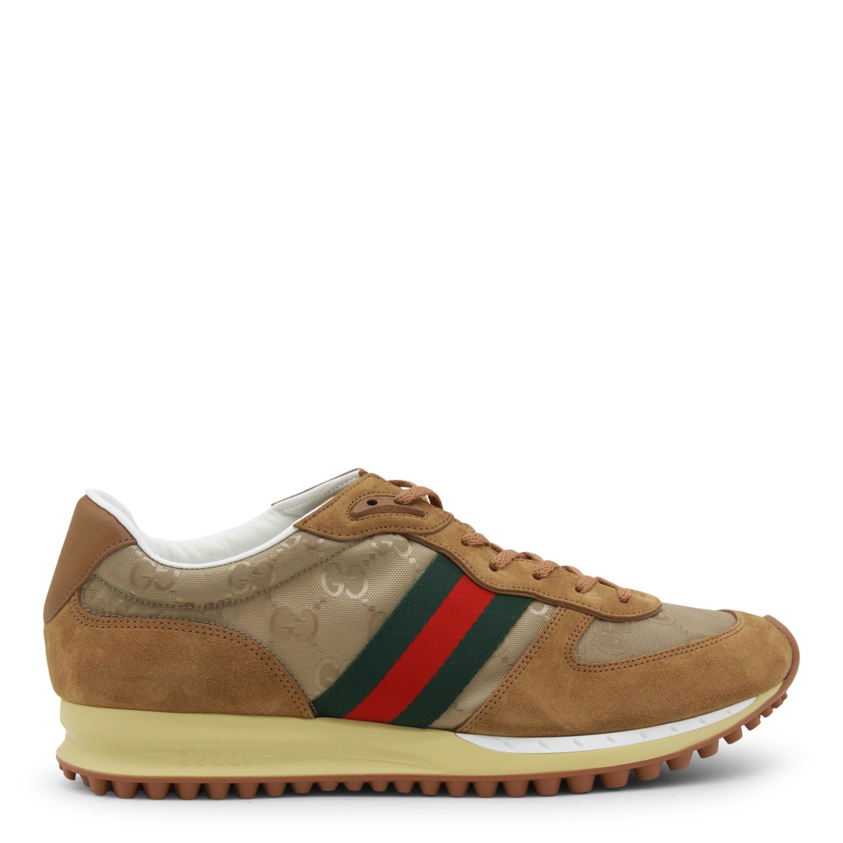 BROWN LEATHER RE-MOTION SNEAKERS