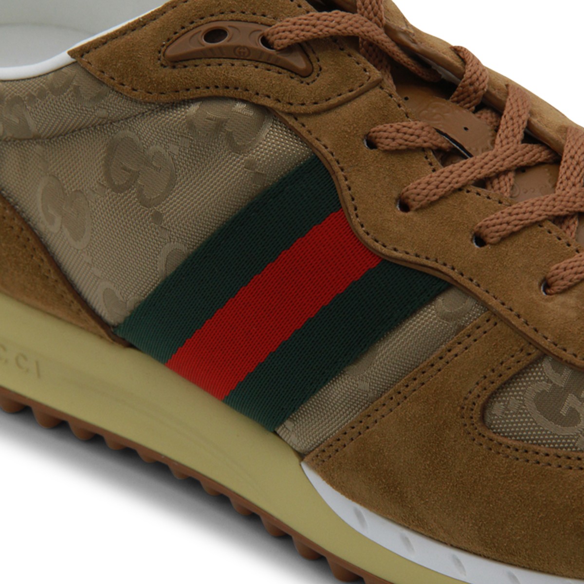 BROWN LEATHER RE-MOTION SNEAKERS