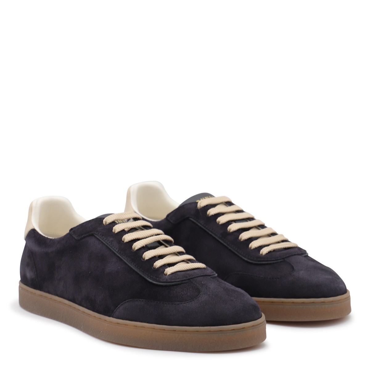 NAVY LEATHER SNEAKERS