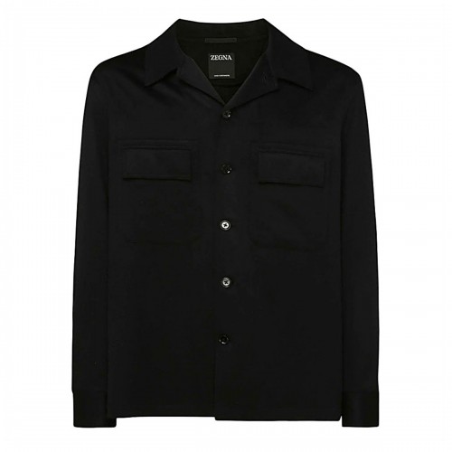 BLACK WOOL CASUAL JACKET 