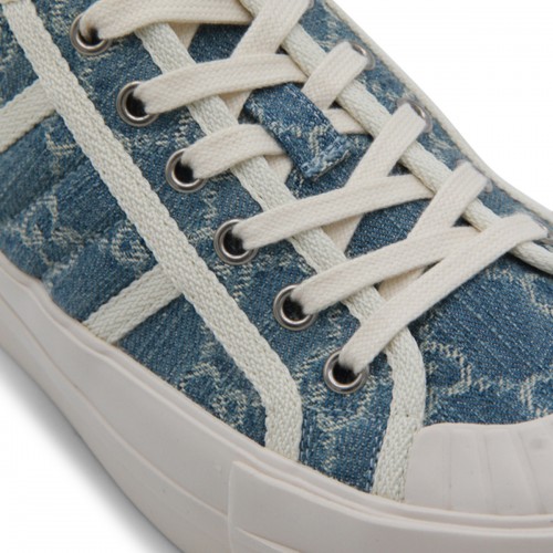BLUE AND WHITE LEATHER SNEAKERS