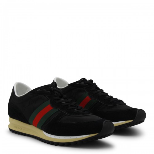 BLACK LEATHER RE-MOTION SNEAKERS