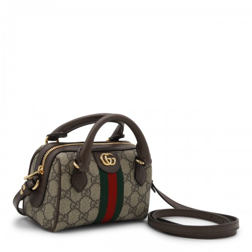 BEIGE LEATHER OPHIDIA MINI BAG