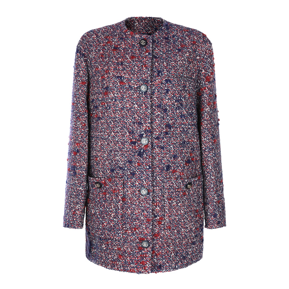 BLUE AND RED WOOL CASUAL JACKET