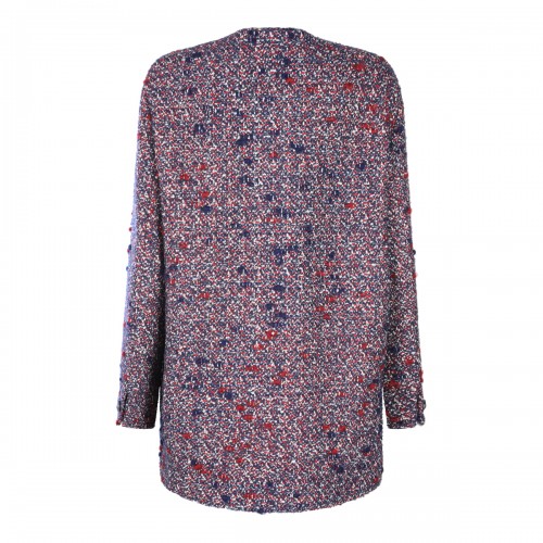 BLUE AND RED WOOL CASUAL JACKET