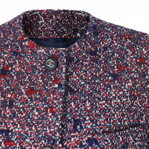 BLUE AND RED WOOL CASUAL JACKET