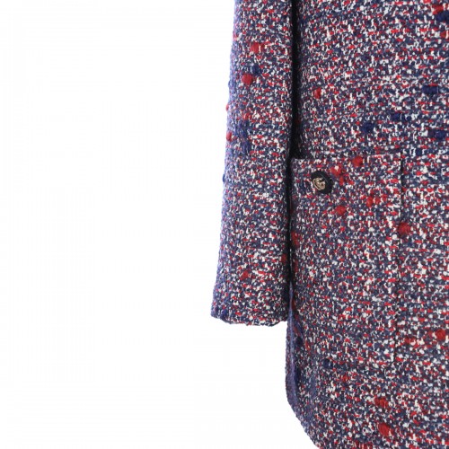 BLUE AND RED WOOL CASUAL JACKET