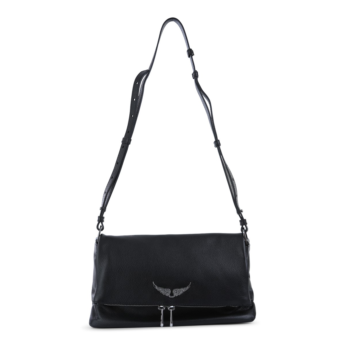 BLACK LEATHER ROCK II SHOULDER BAG