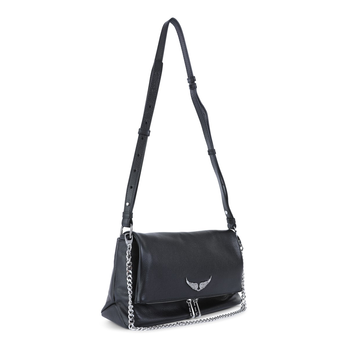 BLACK LEATHER ROCK II SHOULDER BAG