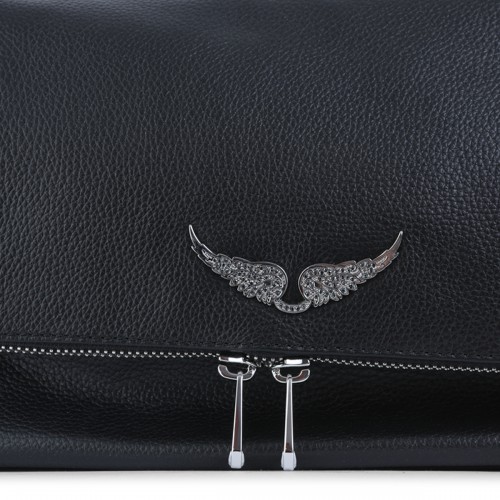 BLACK LEATHER ROCK II SHOULDER BAG