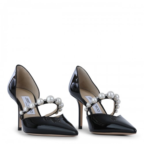 BLACK LEATHER AURELIE 85 PUMPS