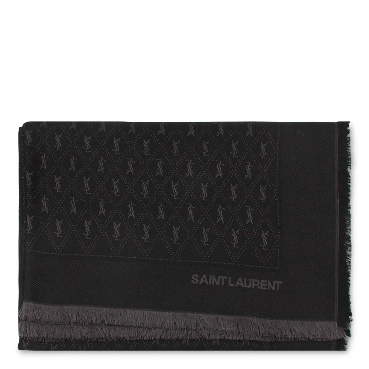 BLACK WOOL SCARF