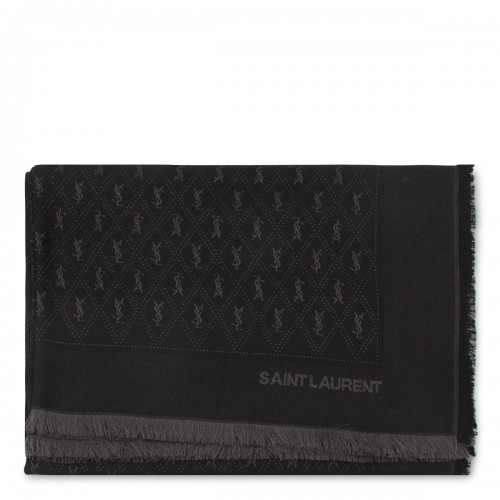 BLACK WOOL SCARF