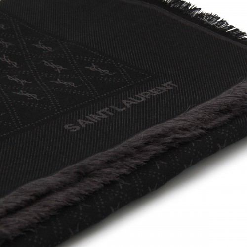 BLACK WOOL SCARF