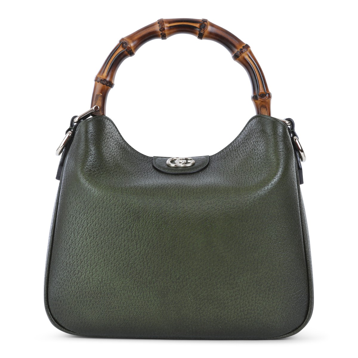 GREEN LEATHER DIANA MEDIUM TOP HANDLE BAG