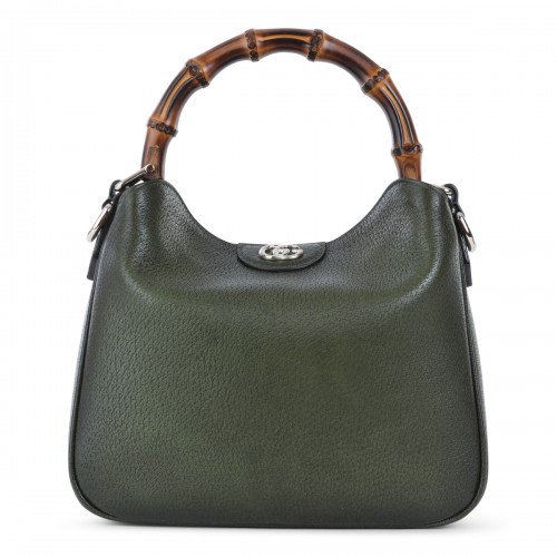GREEN LEATHER DIANA MEDIUM TOP HANDLE BAG