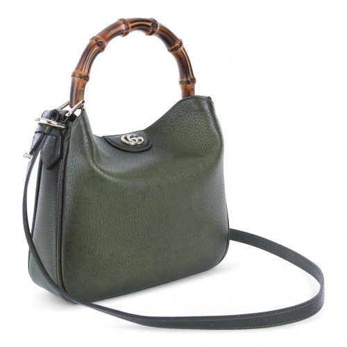 GREEN LEATHER DIANA MEDIUM TOP HANDLE BAG