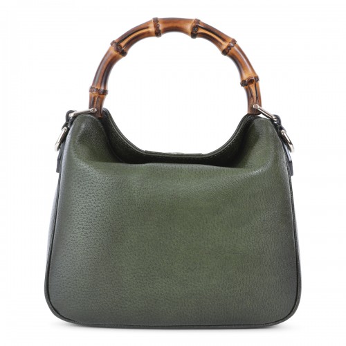 GREEN LEATHER DIANA MEDIUM TOP HANDLE BAG
