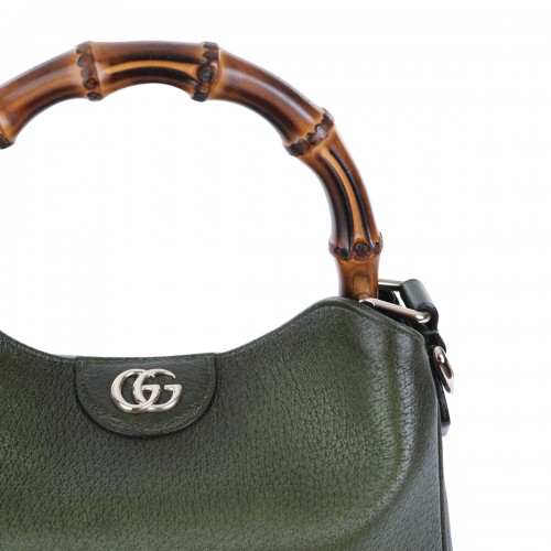 GREEN LEATHER DIANA MEDIUM TOP HANDLE BAG