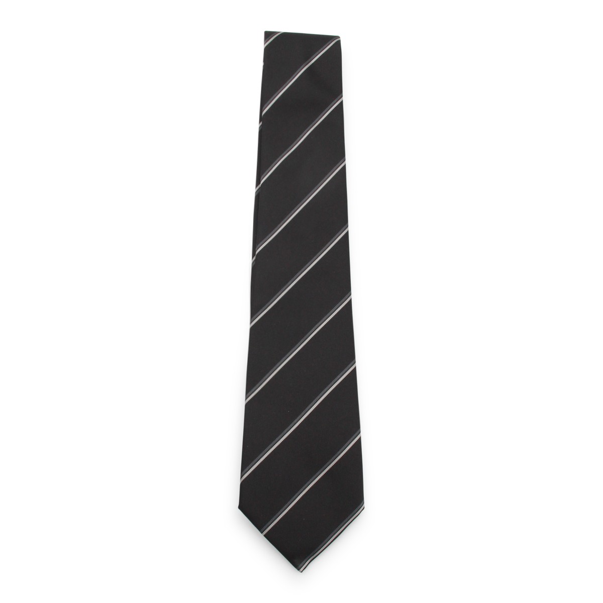 BLACK AND GREY SILK TIE
