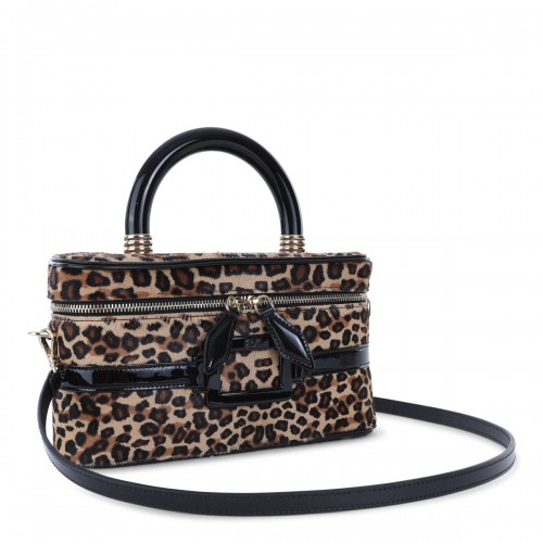 LEOPARD LEATHER BELLE VIVIER VANITY SHOULDER BAG