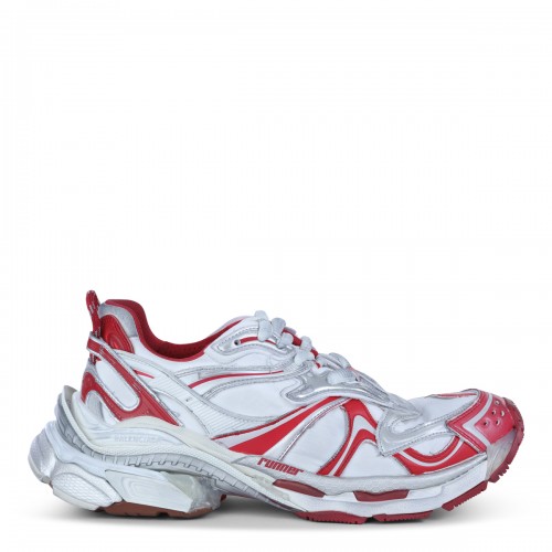 WHITE AND RED RUNNER 2.0 SNEAKERS