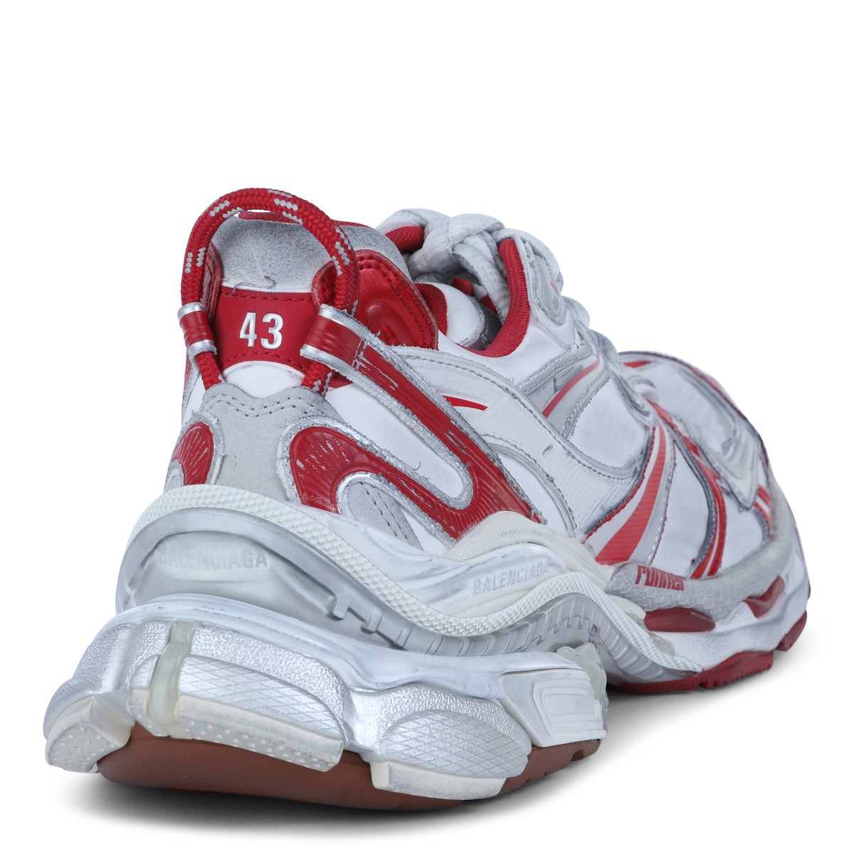 WHITE AND RED RUNNER 2.0 SNEAKERS